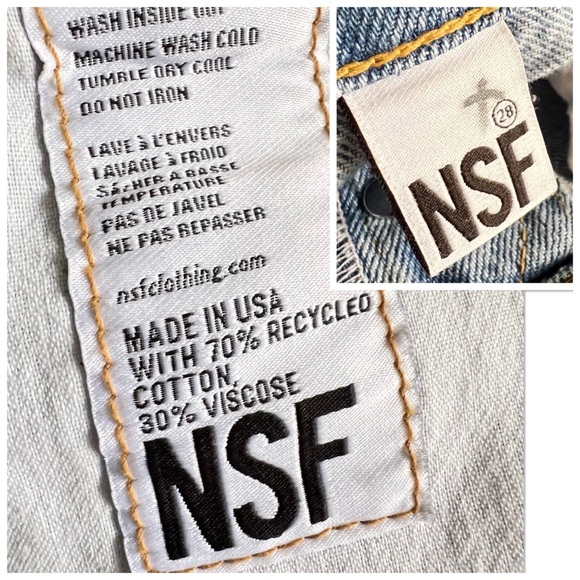NSF HANK Blanket Stitch 5 Pocket Light Wash Denim Reflection Wash Jeans Size 28 - Picture 8 of 12